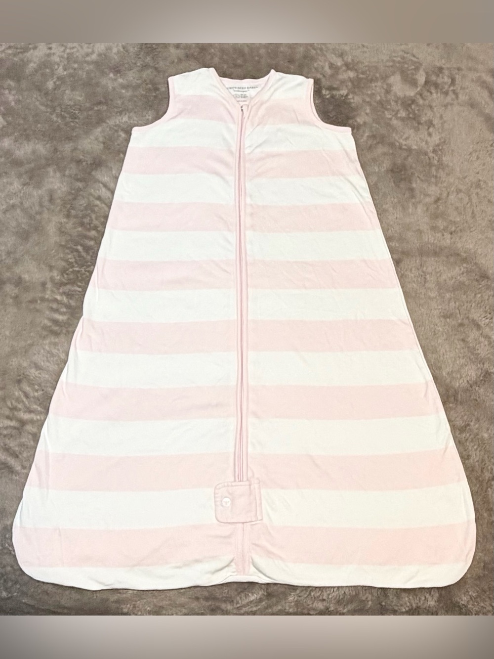 Burt’s Bees Pink Rugby Stripe Organic Beekeeper , Wearable Baby Blanket, Sz - L
